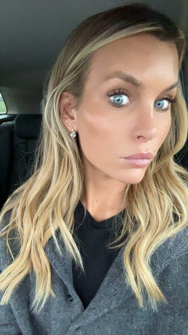 So Easy Gold Tilted Pear Hoop Earrings