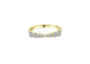 Little By Little Gold Stacking Ring featuring sparkling diamonds on a 14k gold plated band.