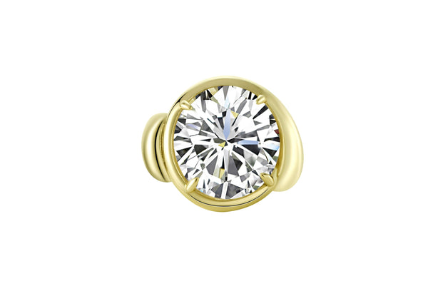 Don't Wait For Permission Statement Cocktail Ring with a large brilliant cut stone set in 14k gold plating.