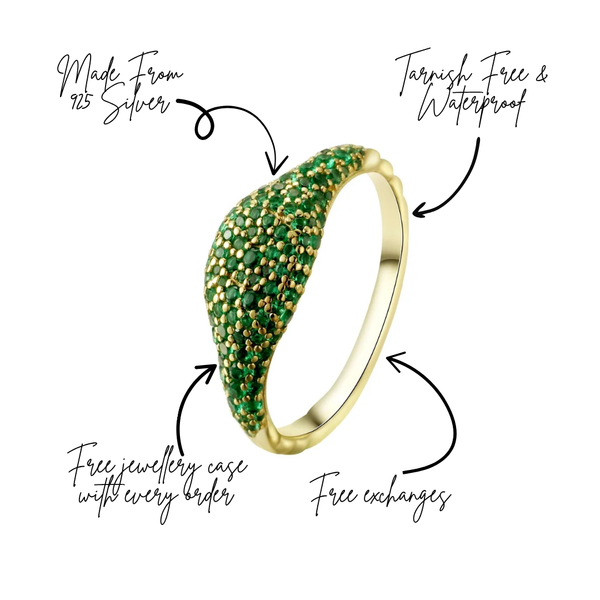 Showgirl Pavé Gold & Emerald Ring