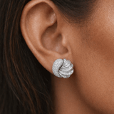 Go Off Sculpted Silver Pavé Earrings