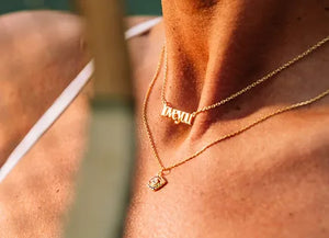 I Love Love Gold Script Necklace - OneWildOne