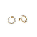 Best Case Scenario Earrings featuring brilliant-cut cubic zirconia stones in a modern hoop design.