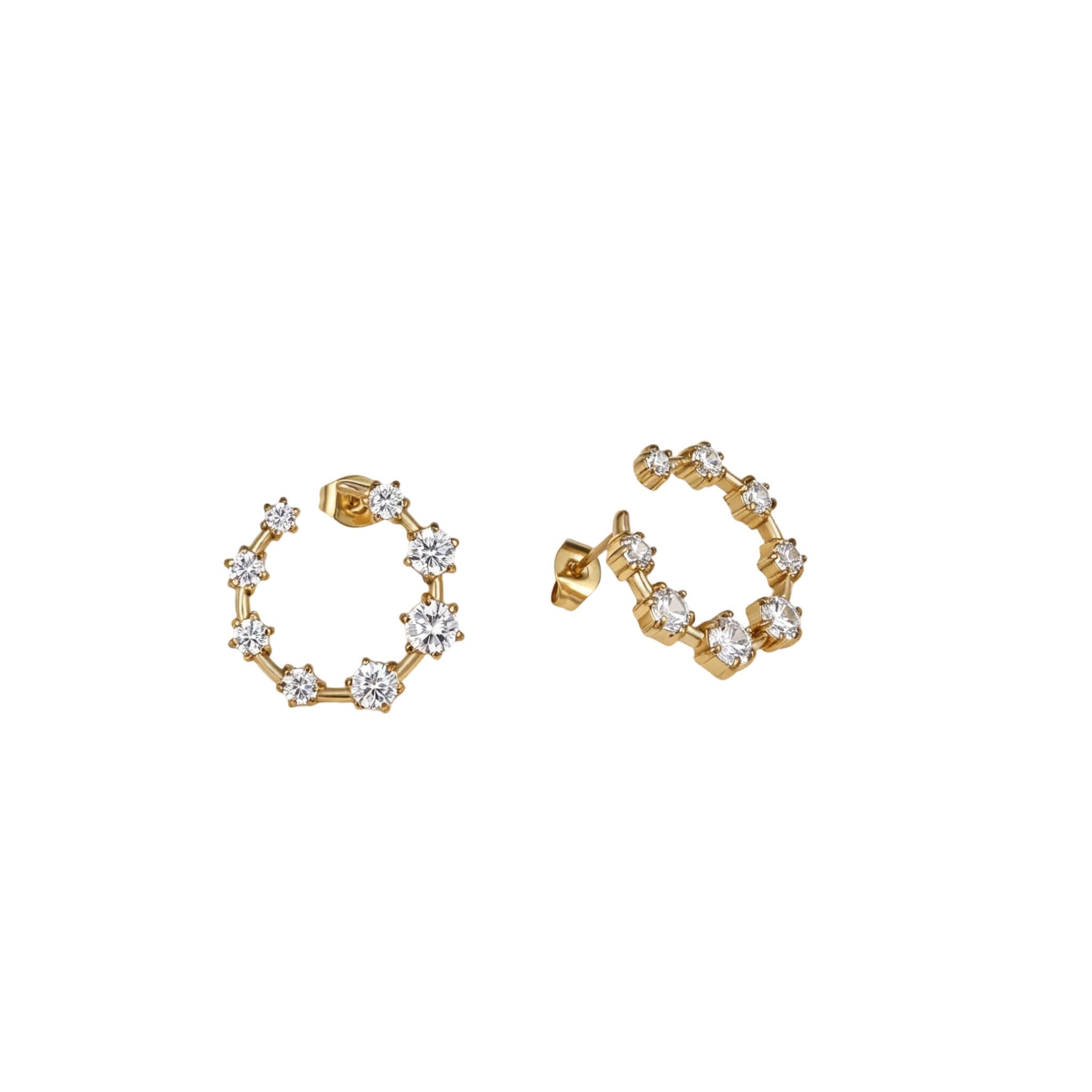 Best Case Scenario Earrings featuring brilliant-cut cubic zirconia stones in a modern hoop design.