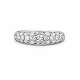 Don’t Make Me Choose Marquise + Round CZ Band Ring featuring marquise-cut and round cubic zirconia on a sterling silver base.