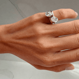 Love This For You Silver Tilted Pear Pinky Ring