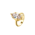 Take Me As I Am Gold Marquise Pinky Ring featuring a striking cubic zirconia on a gold band.