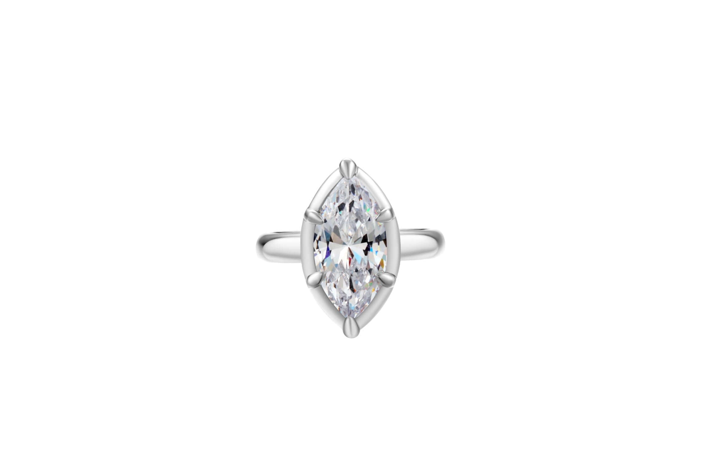 Take Me As I Am Silver Marquise Pinky Ring featuring a brilliant marquise cubic zirconia stone.