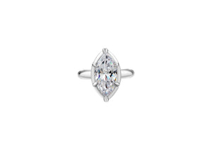 Take Me As I Am Silver Marquise Pinky Ring featuring a brilliant marquise cubic zirconia stone.