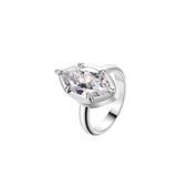 Take Me As I Am Silver Marquise Pinky Ring showcasing a brilliant cubic zirconia in a sleek design.