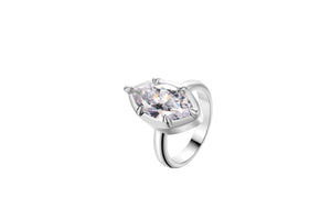 Take Me As I Am Silver Marquise Pinky Ring showcasing a brilliant cubic zirconia in a sleek design.