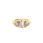 Cherry On Top Marquise Pinky Ring featuring a luxurious design with sparkling cubic zirconia and gold PVD finish.