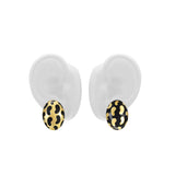 Born To Be Wild Leopard Earrings featuring a bold oval silhouette in high-gloss leopard print.