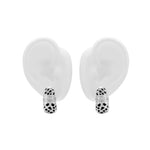 Just Do You Leopard Silver Earrings showcasing a vintage-inspired silhouette with pavé detailing and leopard print design.