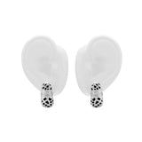 Just Do You Leopard Silver Earrings showcasing a vintage-inspired silhouette with pavé detailing and leopard print design.