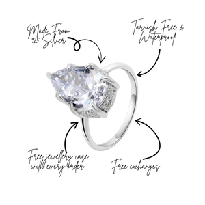 All Is Well Silver Solitaire Ring 925 Sterling Silver Rhodium Plated