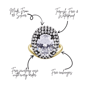 Choose What Chooses You Ring Pavé Perch Gold Plated Ring