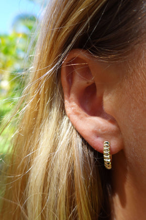 Becoming Her Ridged Gold Hoop Earrings