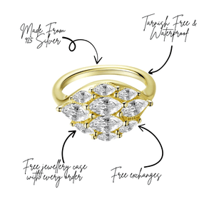 Feel Good Dome Marquise Gold Statement Pinky Ring