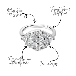 Feel Good Dome Marquise Silver Statement Pinky Ring