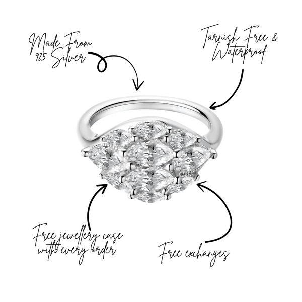 Feel Good Dome Marquise Silver Statement Pinky Ring