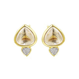 Dream Big Earrings featuring gold-plated design and diamond effect stone for elegant styling.