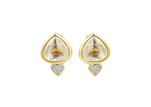 Dream Big Earrings featuring gold-plated design and diamond effect stone for elegant styling.