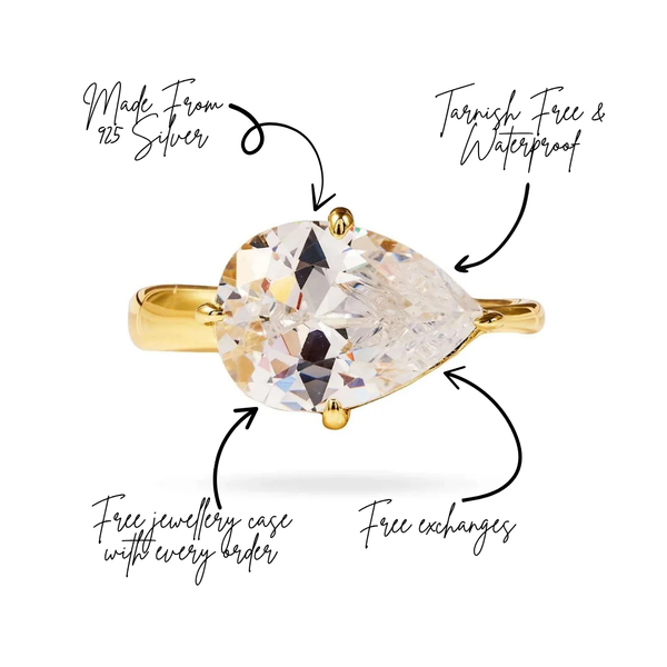 Hopeless Romantic Society East-West Pear Gold Ring