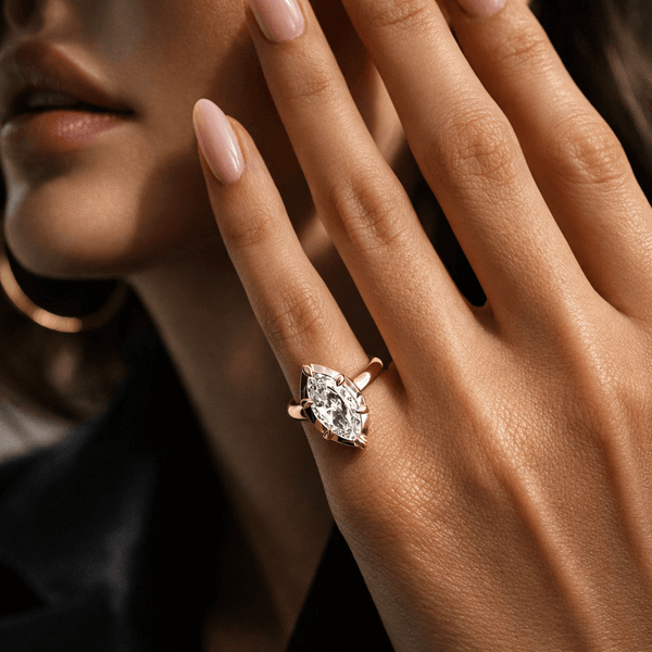 Take Me As I Am Gold Marquise Pinky Ring