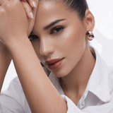 Apricity Colourful Gem Chunky Gold Earrings