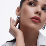 Apricity Colourful Gem Chunky Silver Earrings