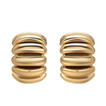 The Best Gold Hoop Earrings - sculptural design in durable brass with 14k gold plating.