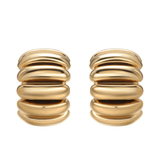 The Best Gold Hoop Earrings - sculptural design in durable brass with 14k gold plating.