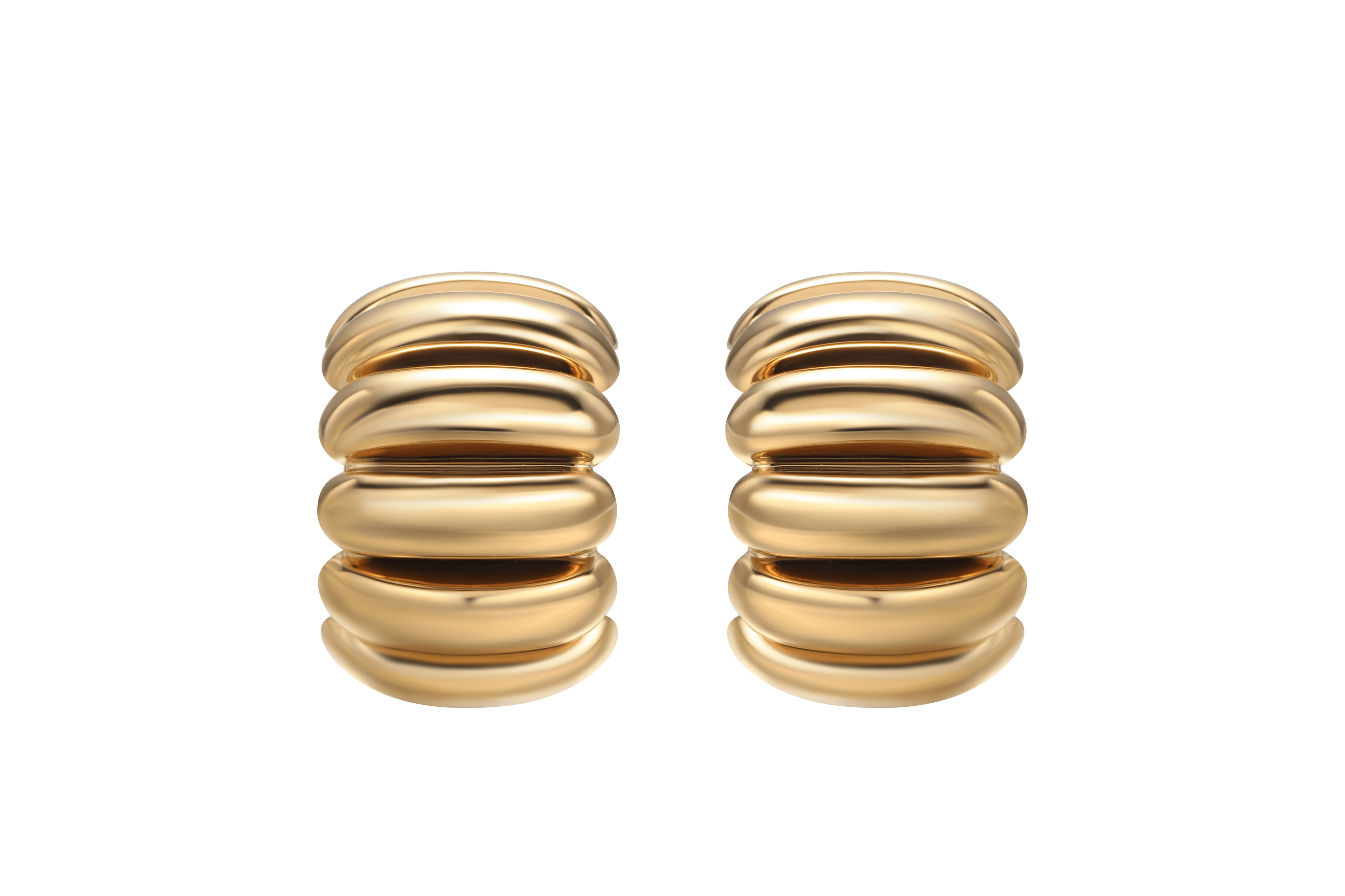 The Best Gold Hoop Earrings - sculptural design in durable brass with 14k gold plating.