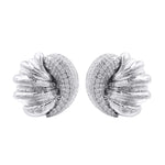 Go Off Sculpted Silver Pavé Earrings featuring bold textures and shimmering pavé stones in a sculptural design.