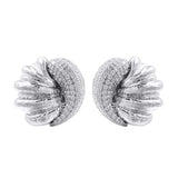 Go Off Sculpted Silver Pavé Earrings featuring bold textures and shimmering pavé stones in a sculptural design.