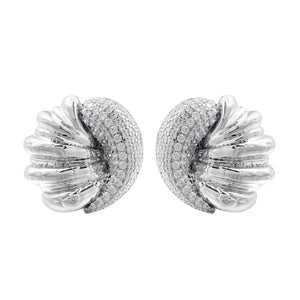 Go Off Sculpted Silver Pavé Earrings