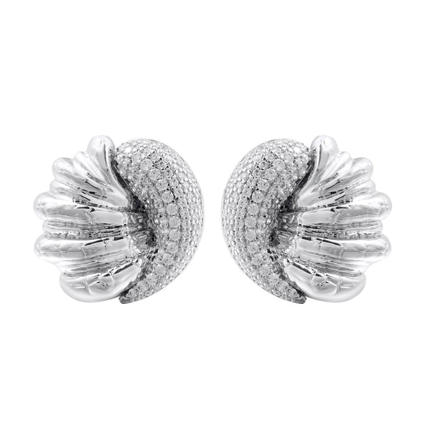 Go Off Sculpted Silver Pavé Earrings