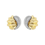 Go Off Sculpted Two-Tone Pavé Earrings featuring gold and rhodium accents with shimmering pavé stones.