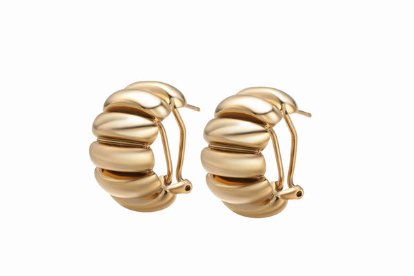 The Best Gold Hoop Earrings crafted from brass with luxurious 14k gold plating for a chic look.