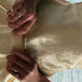 You Look Happier Gold Baguette Wishbone Ring