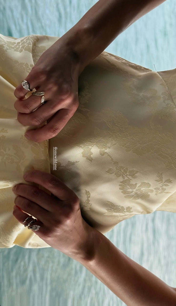 You Look Happier Gold Baguette Wishbone Ring