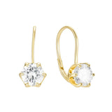 Good Times Earrings featuring luxurious gold plating and sparkling cubic zirconia stones.