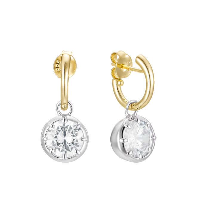 I’m Not Like The Rest Two-Tone Earrings showcasing cubic zirconia stones in a two-tone setting.