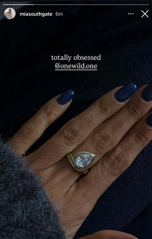Slow Down, You're Doing Fine Chunky Tilted Pear Solitaire Ring