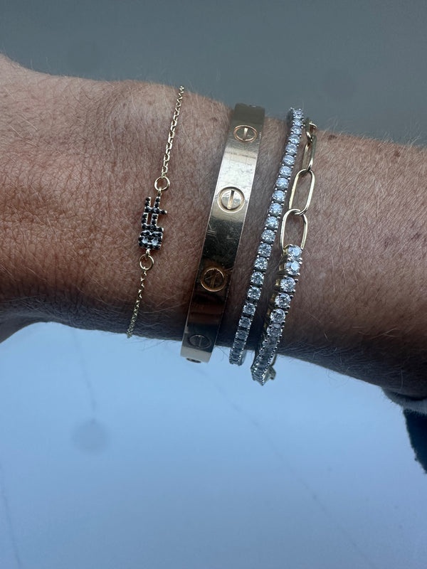 How Lucky Are We Gold Chain Bracelet