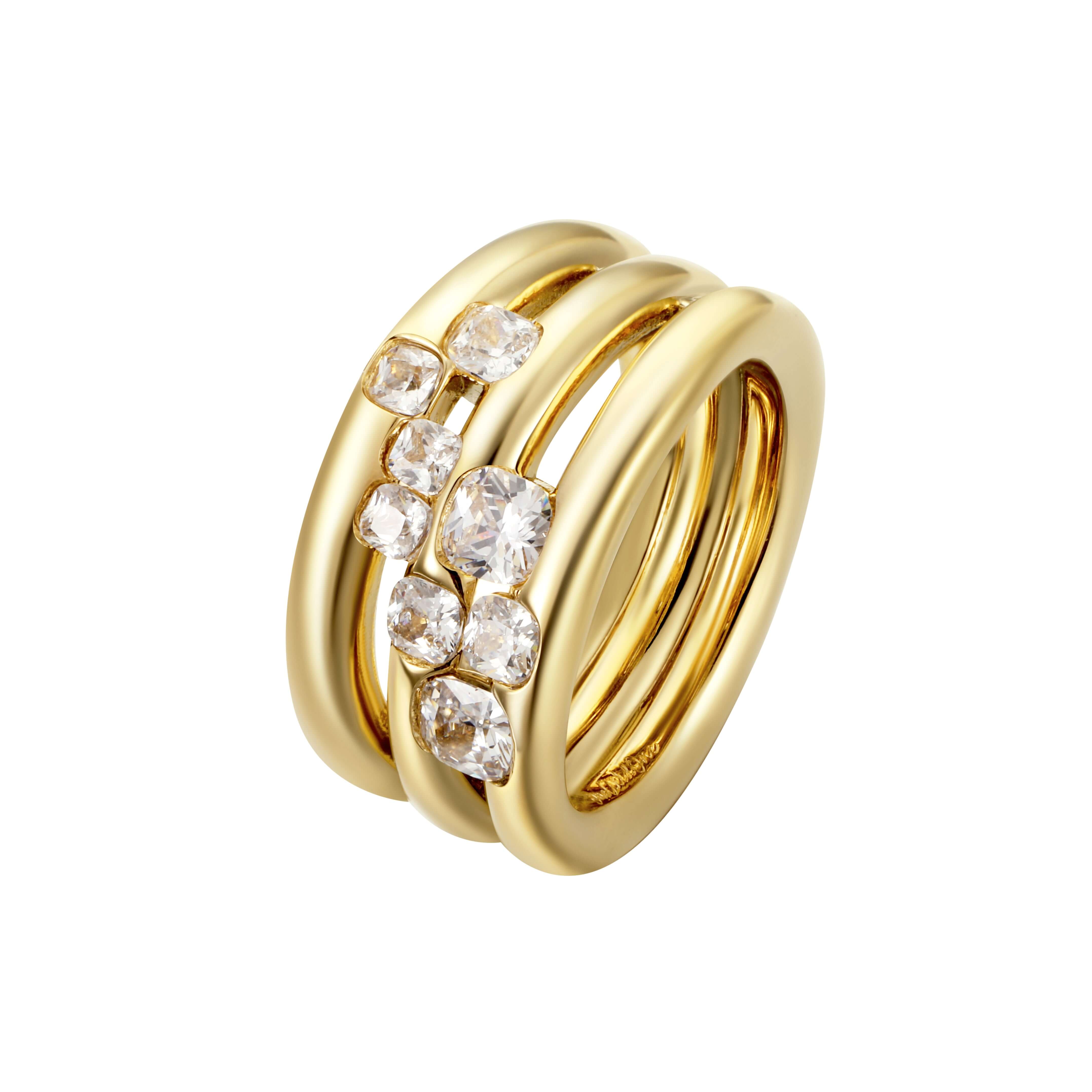 It’s All For Fun Cluster Ring featuring smooth rounded bands and a cluster of sparkling cubic zirconia.