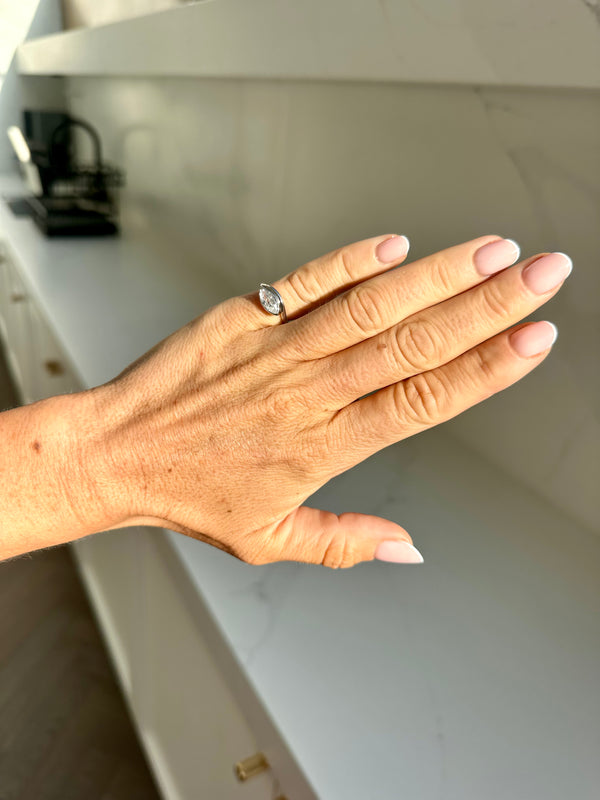 Soft Life Silver East West Pinky Ring