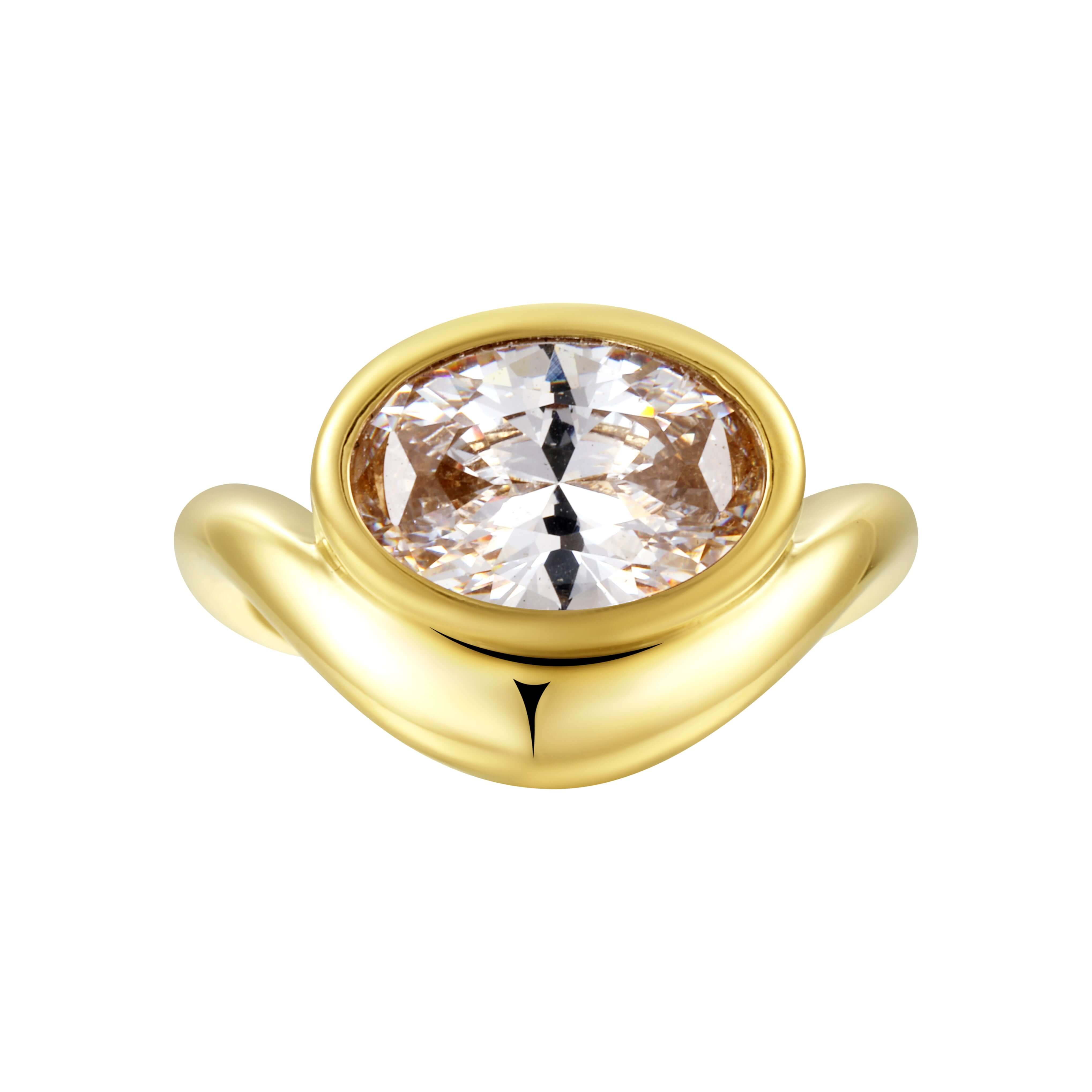 Having A Moment Ring featuring a sculptural oval-cut stone set in a smooth molten-inspired band.