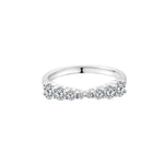 Little By Little Silver Stacking Ring featuring a sleek band and sparkling stones.